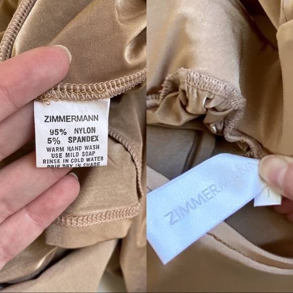 Zimmermann S M Babydoll Easy Tank Dress Tan Pink - Picture 7 of 8